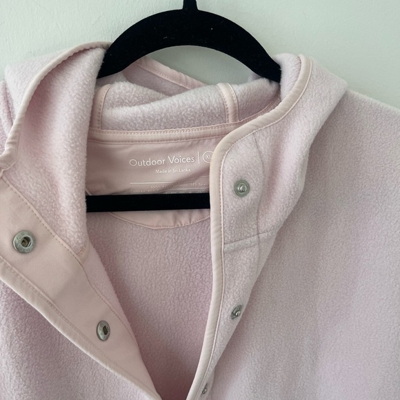 Outdoor Voices Pink Recfleece Snap Up Pullover Hoodie - Picture 2 of 5